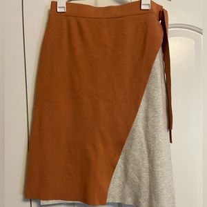 Roolee knit faux wrap skirt.